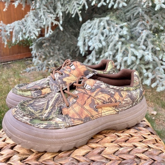 Men's Lightweight Moc Toe Lace-up Camouflage Camo Water Sneaker & River Shoes - Picture 1 of 10